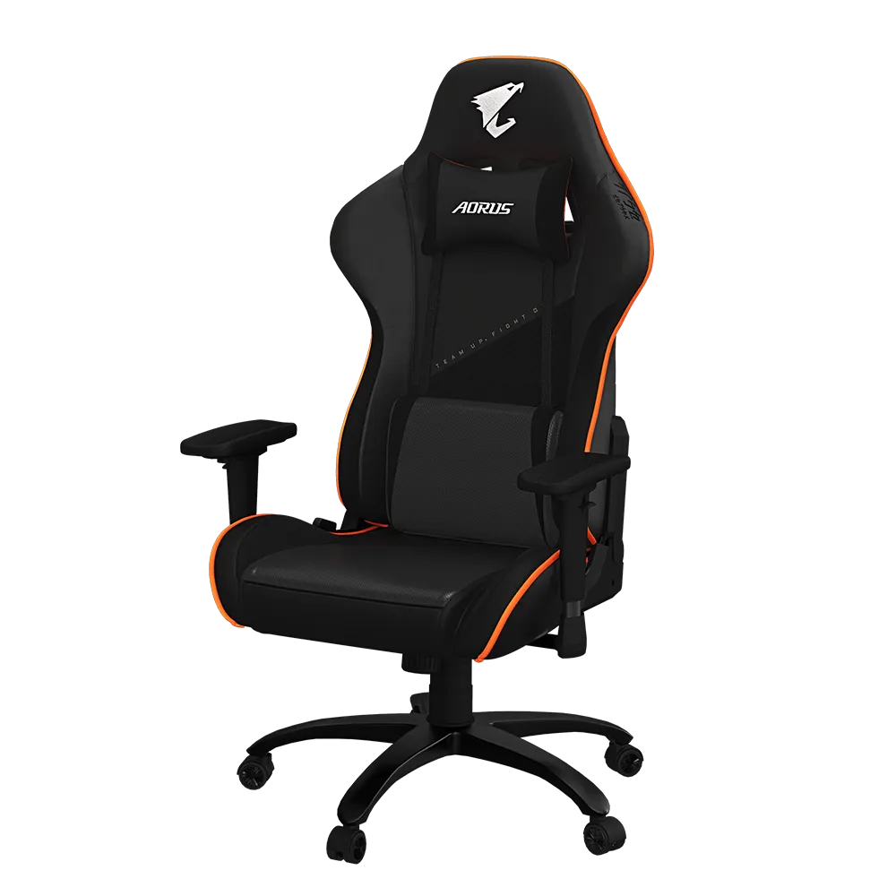 كرسي الألعاب AORUS AGC310 - تصميم مريح، إمكانية إمالة 160 درجة، وسائد قابلة للتعديل، إطار فولاذي، معتمد من BIFMA
