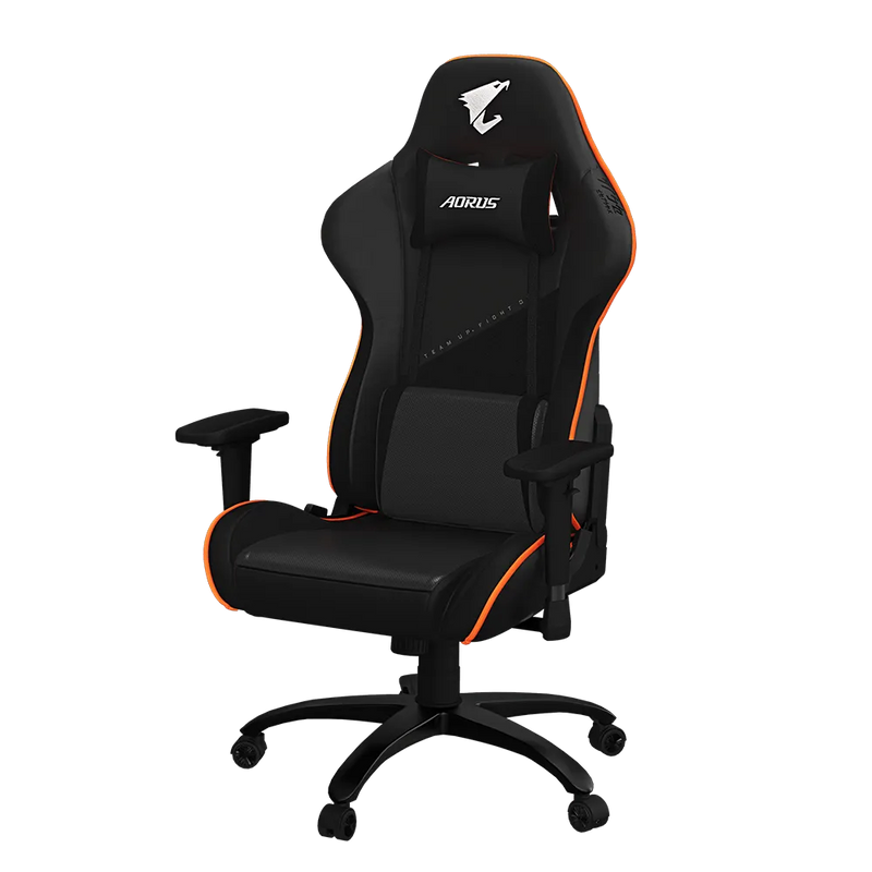 كرسي الألعاب AORUS AGC310 - تصميم مريح، إمكانية إمالة 160 درجة، وسائد قابلة للتعديل، إطار فولاذي، معتمد من BIFMA