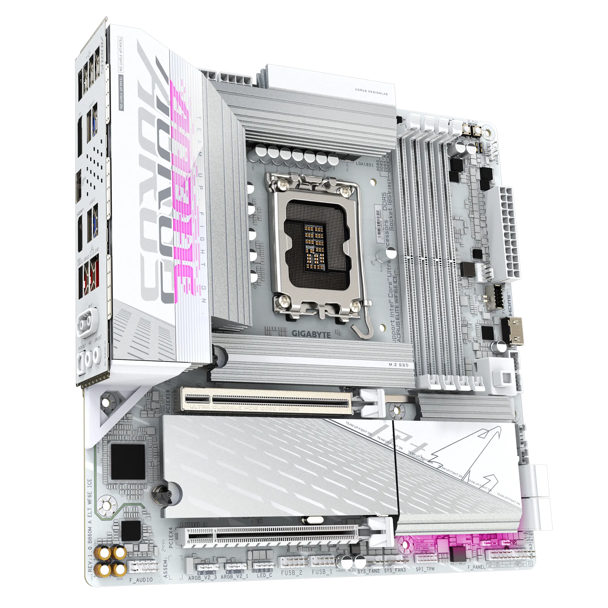 GIGABYTE B860M AORUS ELITE WIFI6E ICE mATX Motherboard – Intel B860, LGA 1851, DDR5, 3× M.2 (1× PCIe 5.0), Wi-Fi 6E, USB4 Type-C