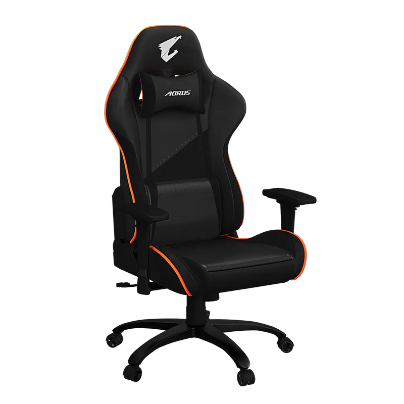كرسي الألعاب AORUS AGC310 - تصميم مريح، إمكانية إمالة 160 درجة، وسائد قابلة للتعديل، إطار فولاذي، معتمد من BIFMA