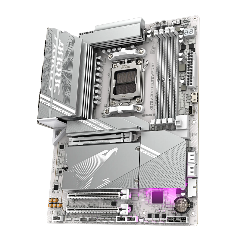 GIGABYTE X870 AORUS ELITE WIFI7 ICE ATX Motherboard – AMD AM5, DDR5, PCIe 5.0, Quad M.2, USB4, Wi-Fi 7, 2.5GbE LAN, EZ-Latch, Smart Fan 6