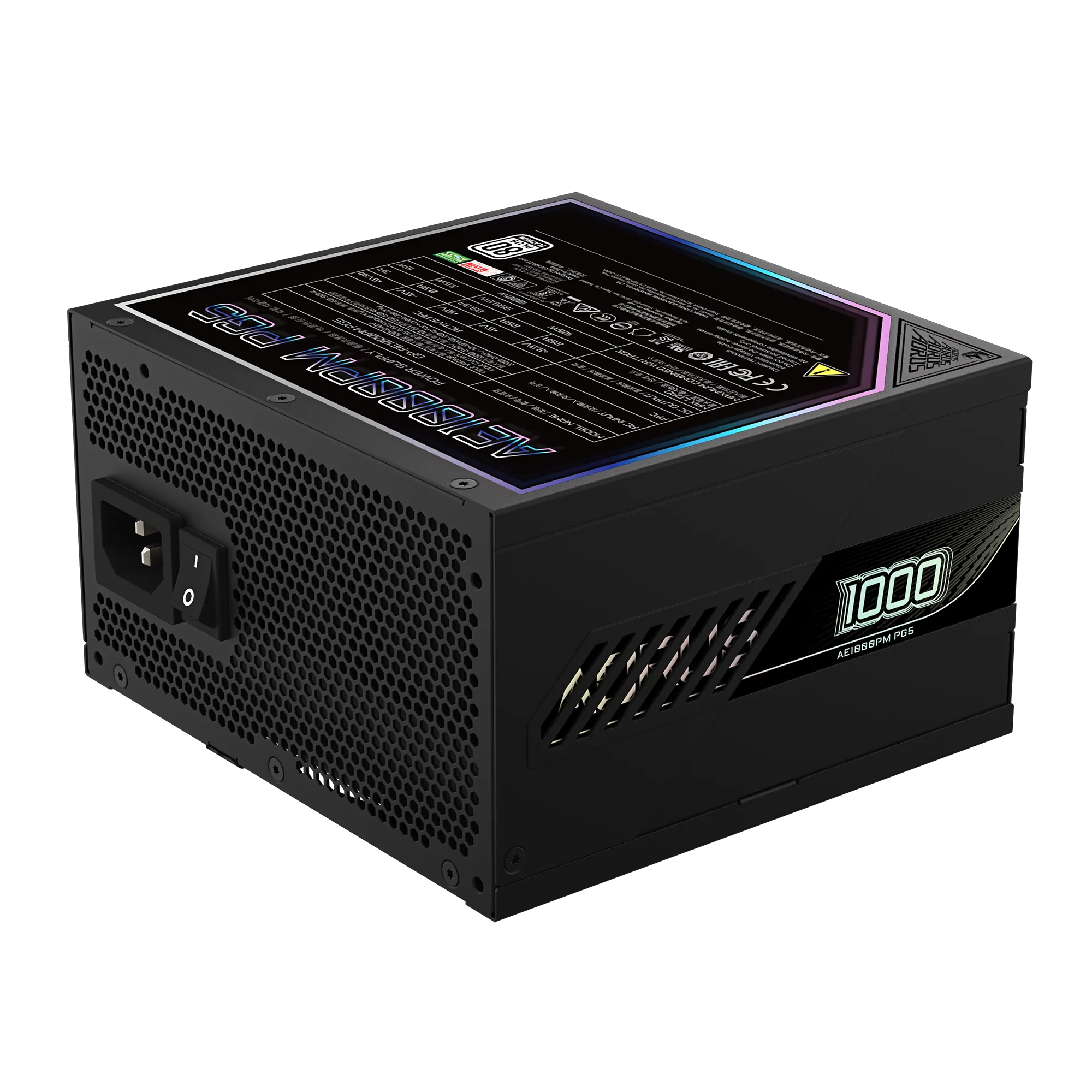 Gigabyte AORUS ELITE 1000W GP-AE1000PM PG5 – ATX 3.1/PCIe 5.1 Ready, 80 Plus Platinum, Fully Modular, 120 mm FDB Fan