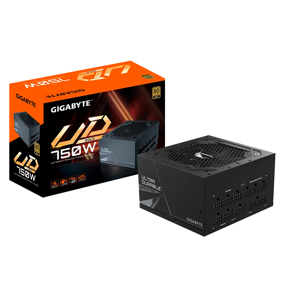 GIGABYTE GP-UD750GM 750 W ATX 3.0 Gold PSU – Fully Modular, PCIe 5.0 Ready, 120 mm Smart HYB Fan