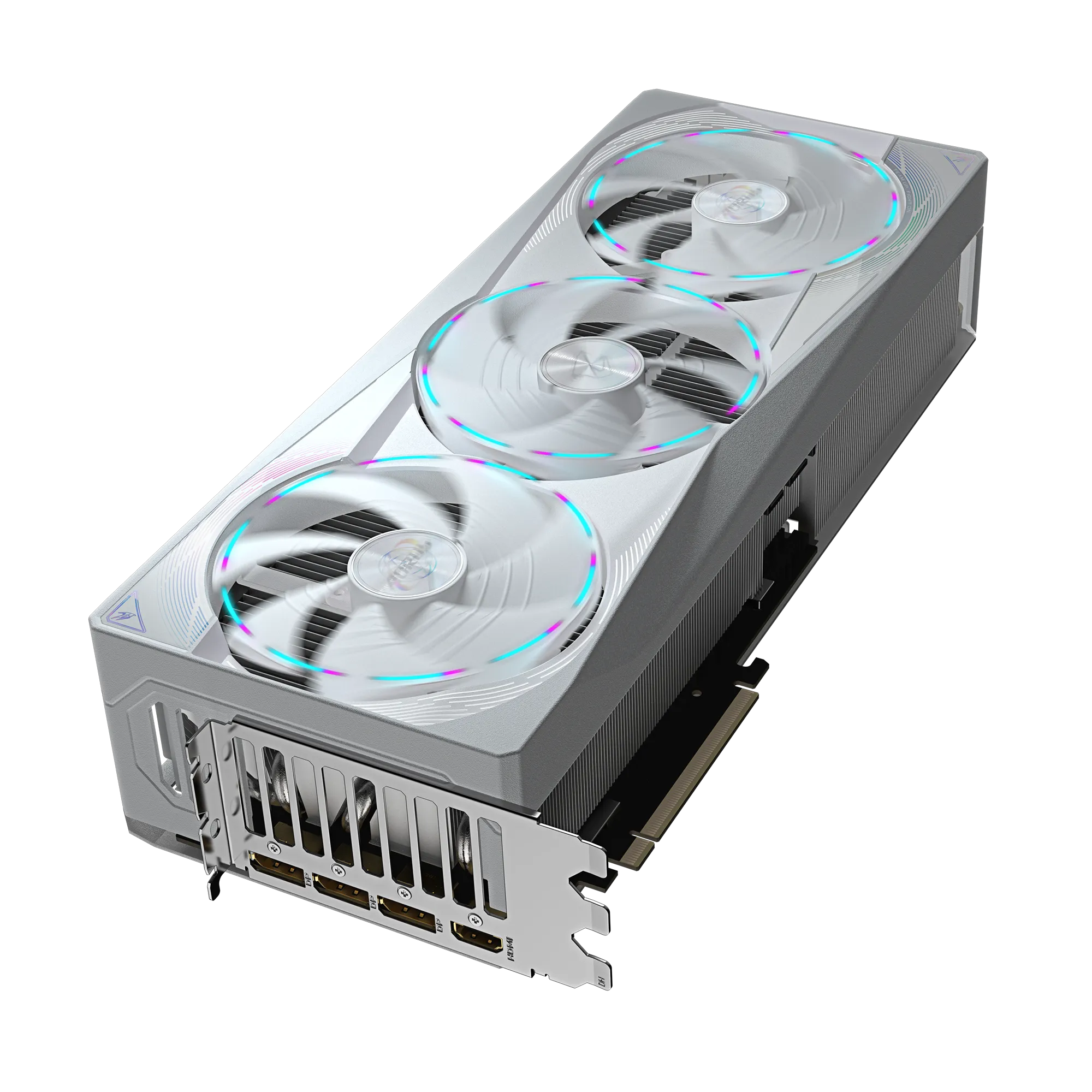 بطاقة رسومات GIGABYTE RTX 5080 AORUS MASTER ICE - ذاكرة GDDR7 سعة 16 جيجابايت، وتردد 2805 ميجاهرتز، وتقنية PCIe 5.0، وتبريد WINDFORCE، وشاشة LCD Edge View، وإضاءة RGB Halo، ونظام BIOS مزدوج