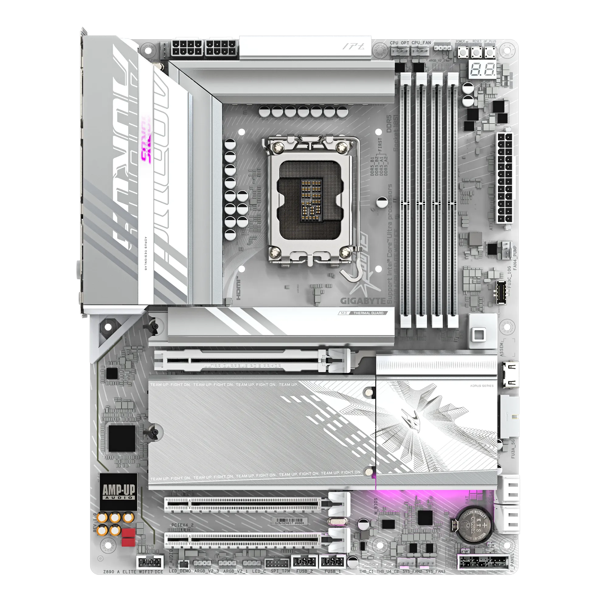 GIGABYTE Z890 AORUS ELITE WIFI7 ICE Motherboard – LGA 1700, DDR5, PCIe 5.0, Wi-Fi 7, Intel Z890 Chipset, ATX