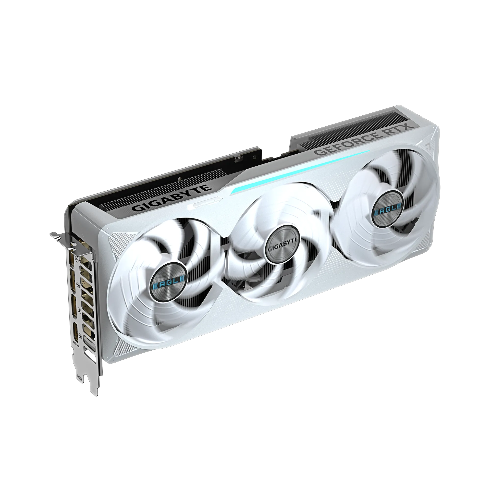 بطاقة GIGABYTE RTX 5070 Ti EAGLE OC ICE - ذاكرة GDDR7 سعة 16 جيجابايت، وتردد 2542 ميجاهرتز، ومنفذ PCIe 5.0، وتبريد WINDFORCE، و3 منافذ DP2.1b وHDMI2.1b، ونظام BIOS مزدوج، وجاهزة لـ SFF