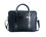 حقيبة حمل أعمال من جلد البولي يوريثان من يونيون، مقاس 16 بوصة - حافظة أنيقة لأجهزة الكمبيوتر المحمول والمستندات، لون أسود