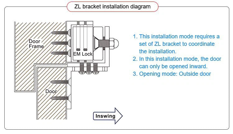 VIANS Electro-magnetic Lock Bracket (Z Type)