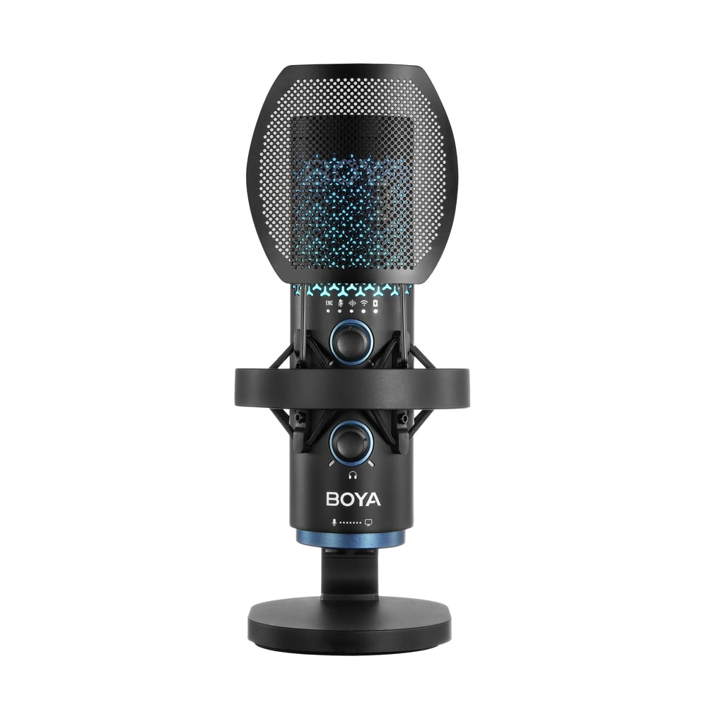BOYA K5 Wireless USB Mic – Dual Mode Wired/Wireless, RGB Lighting, AI Noise Cancellation, Tap-to-Mute
