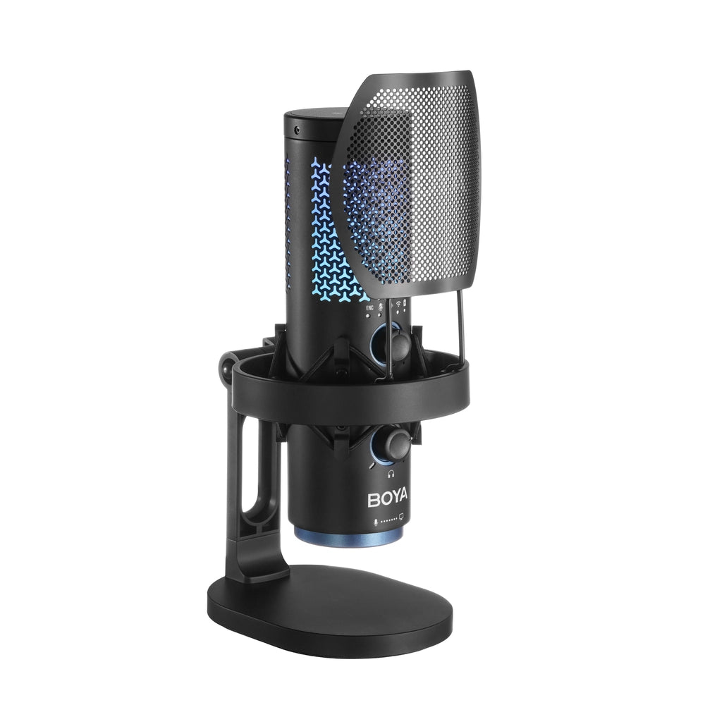 BOYA K5 Wireless USB Mic – Dual Mode Wired/Wireless, RGB Lighting, AI Noise Cancellation, Tap-to-Mute
