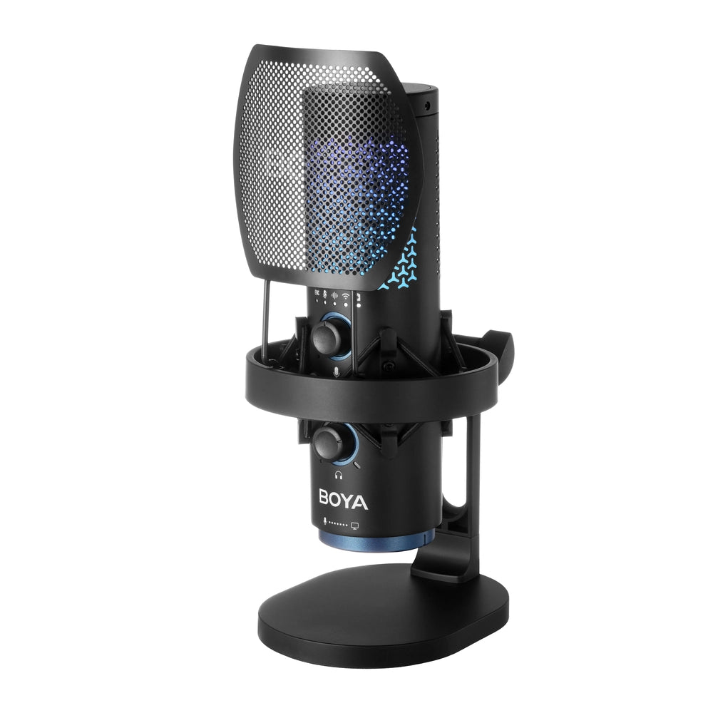 BOYA K5 Wireless USB Mic – Dual Mode Wired/Wireless, RGB Lighting, AI Noise Cancellation, Tap-to-Mute