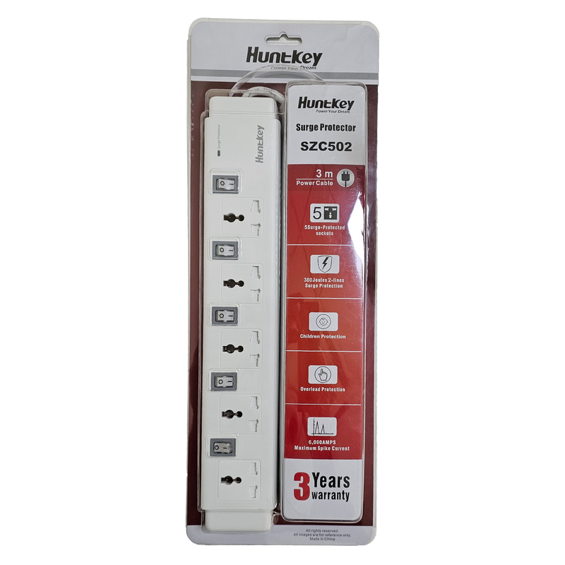 HUNTKEY SZC502 Power Strips, Universal Standard (3m)