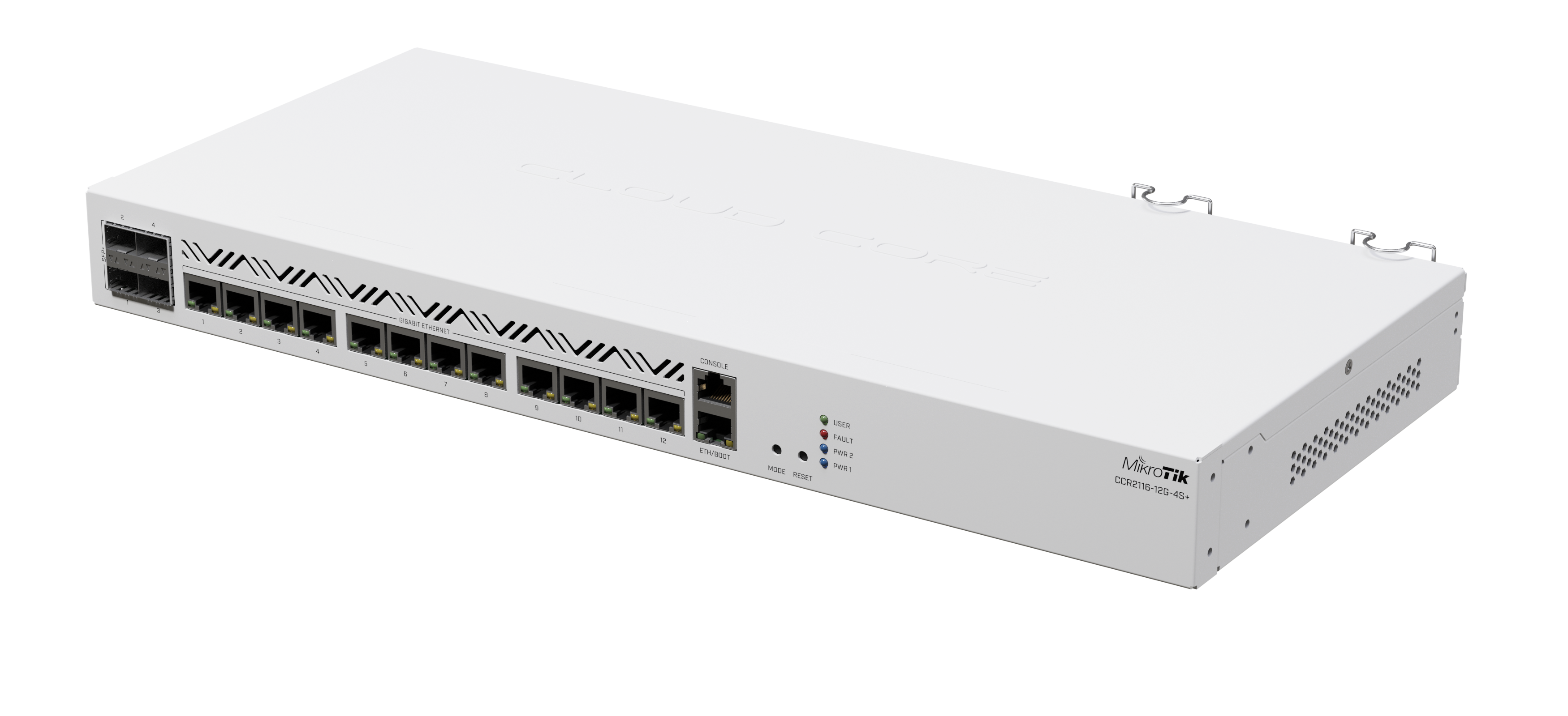 MikroTik CCR2116‑12G‑4S+ 16‑Core 2 GHz Cloud Core Router – 13× GbE, 4× 10Gb SFP+, 16 GB RAM, Dual PSU, Layer‑3 Offload