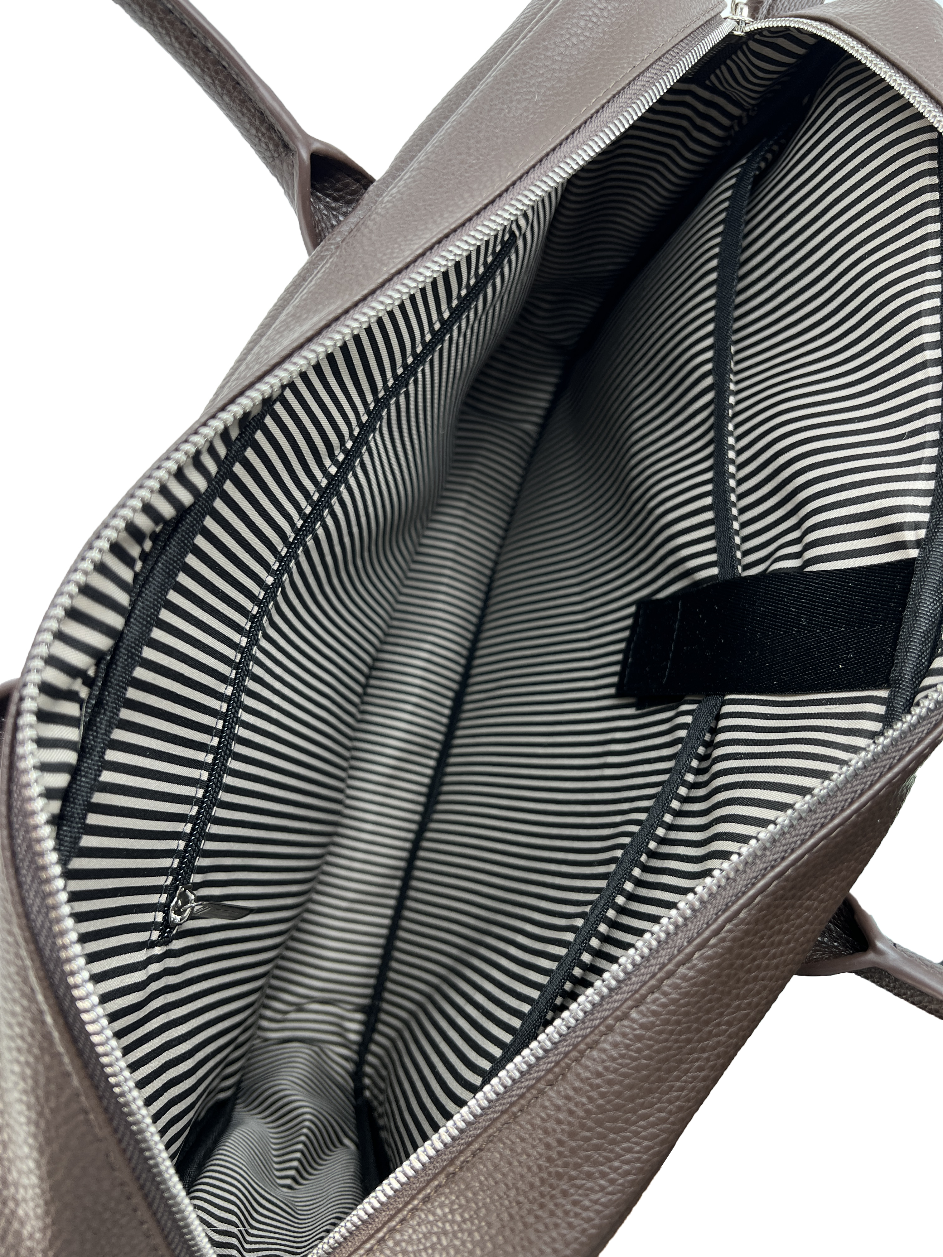 UNION حقيبة لابتوب جلد صناعي مقاس 17.3 بوصة – حقيبة أعمال كبيرة جداً بتصميم متعدد الجيوب - بني قهوة