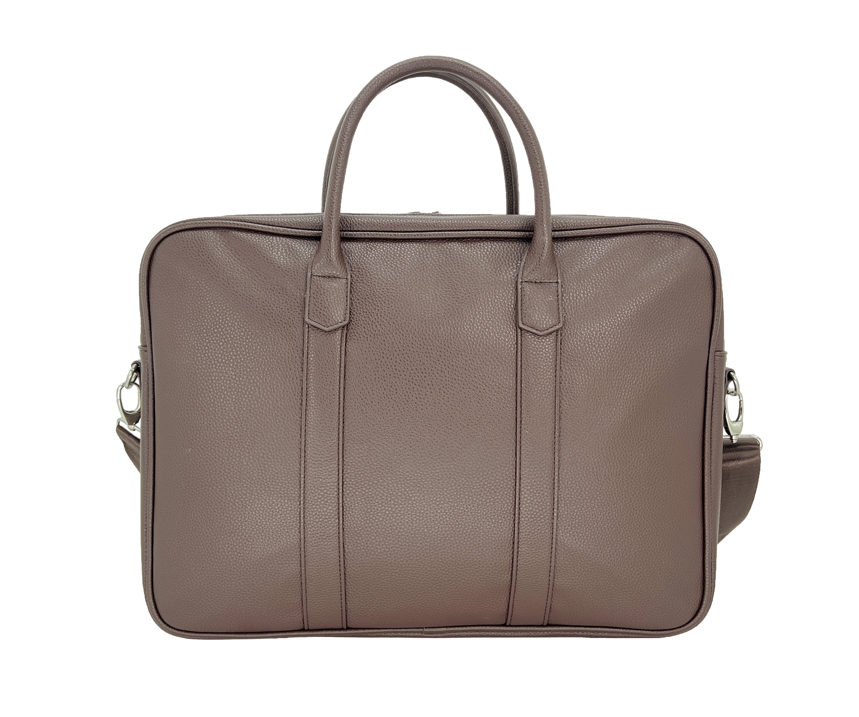 UNION حقيبة لابتوب جلد صناعي مقاس 17.3 بوصة – حقيبة أعمال كبيرة جداً بتصميم متعدد الجيوب - بني قهوة