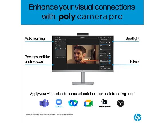 HP OmniStudio X All-in-One Desktop Next Gen AI 27-cs0000t PC - 27" FHD 60Hz - Intel Core Ultra 5 226V - 16GB RAM - 256GB SSD -  Shared - WIN 11 PRO K