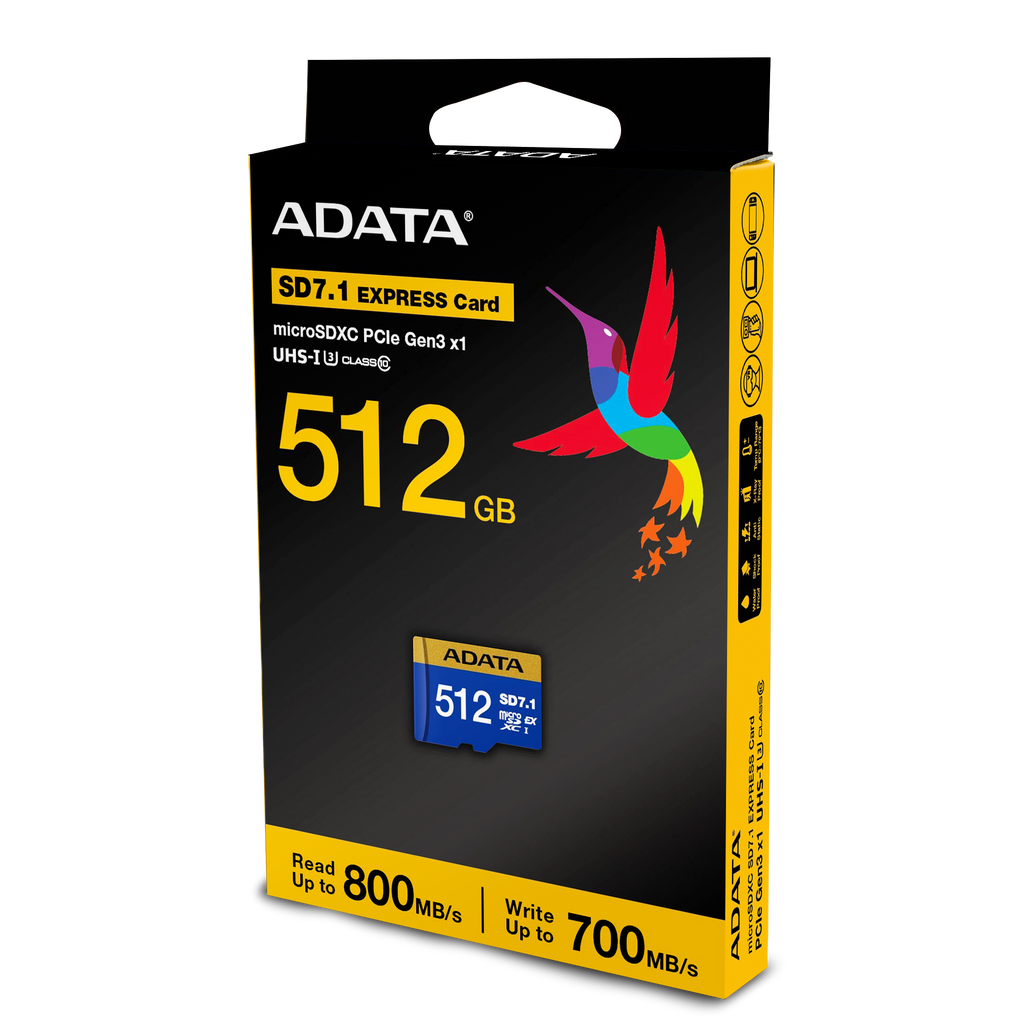 ADATA 512GB Premier Extreme MicroSDXC SD7 1 Express Card Adata 512gb premier extreme microsdxc sd7 1 express card