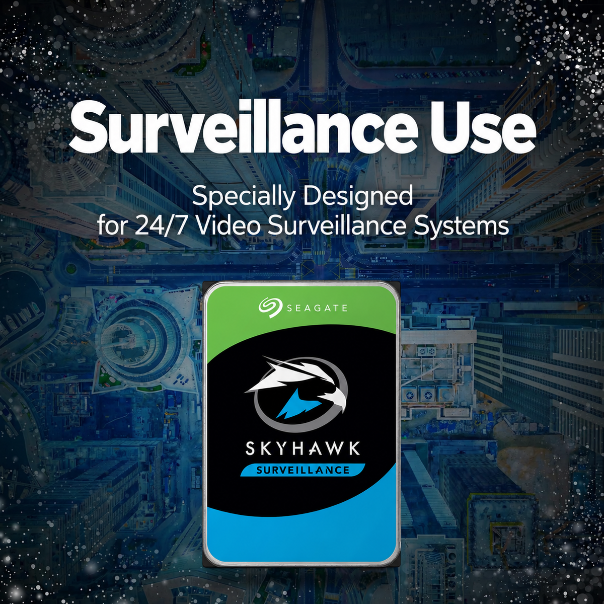 Seagate SkyHawk ST1000VX013 1TB Surveillance Hard Drive, 3.5" SATA 6Gb/s, 5400 RPM, 256MB Cache, CMR, Up to 180MB/s, Supports Up to 64 Cameras
