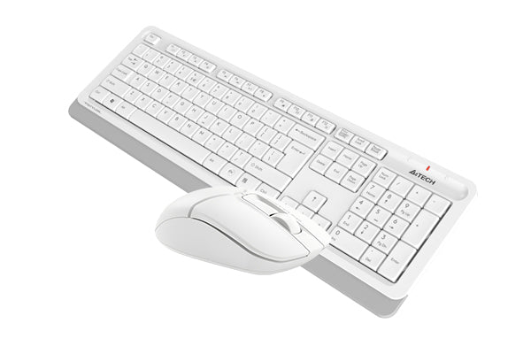 مجموعة لوحة مفاتيح وماوس لاسلكيين A4TECH FG1012 بتردد 2.4GHz، ماوس بصري بدقة 1200 DPI، نطاق 10–15m، 12 مفتاحًا سريعًا للوسائط المتعددة، لوحة مفاتيح مقاومة للرذاذ، مستقبل Nano USB