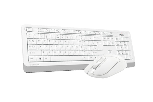 مجموعة لوحة مفاتيح وماوس لاسلكيين A4TECH FG1012 بتردد 2.4GHz، ماوس بصري بدقة 1200 DPI، نطاق 10–15m، 12 مفتاحًا سريعًا للوسائط المتعددة، لوحة مفاتيح مقاومة للرذاذ، مستقبل Nano USB