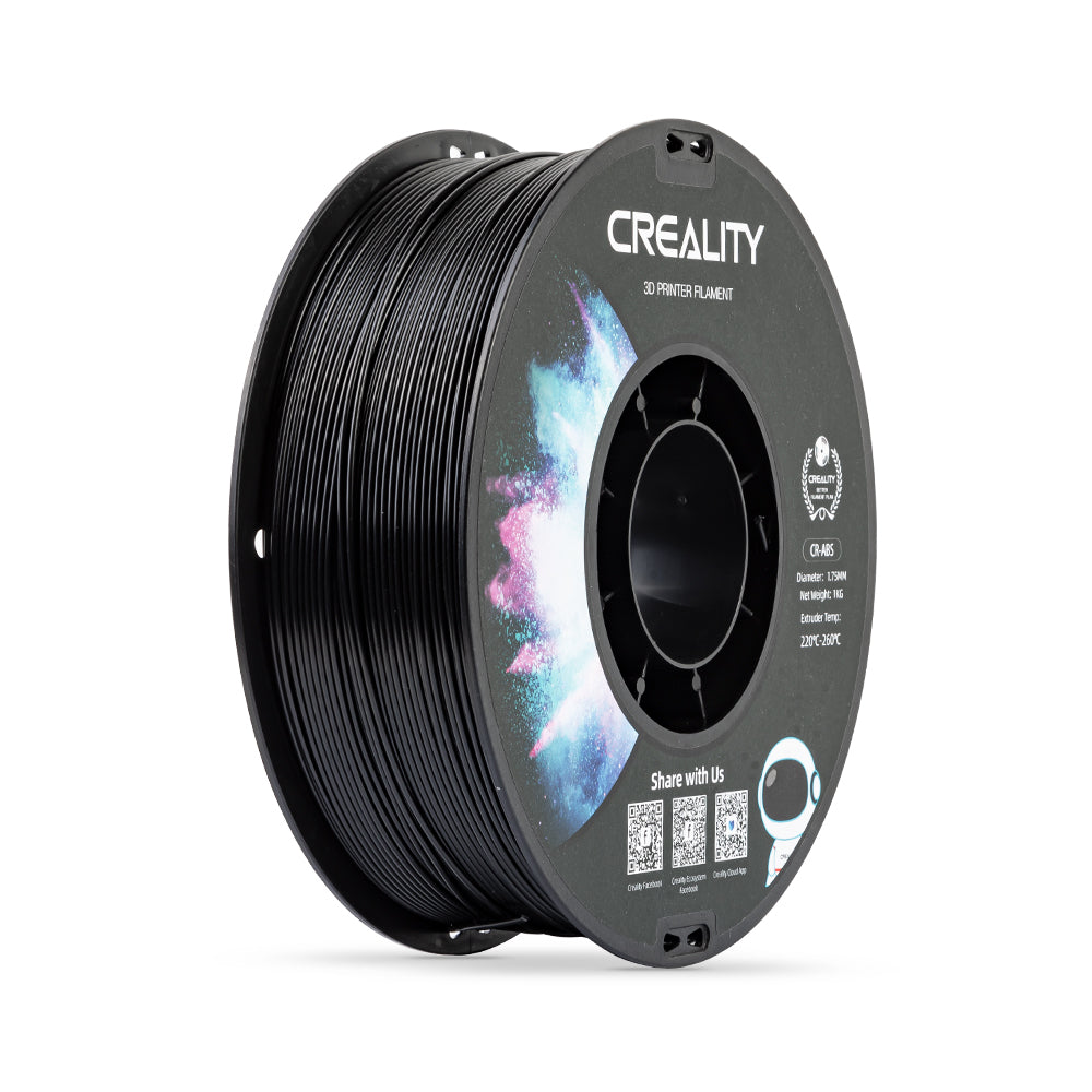 خيط طباعة ثلاثية الأبعاد Creality CR-ABS باللون الأسود، ABS عالي القوة ومقاوم للصدمات والحرارة، منخفض الالتواء والرائحة، بلمسة نهائية مطفية ناعمة، خيط بقطر 1.75mm