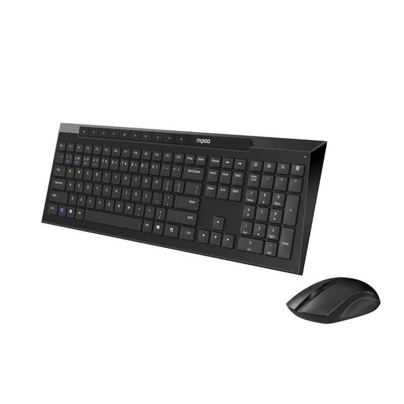 Rapoo 8210M Multi-mode Wireless Keyboard and Mouse Combo – Bluetooth 3.0/4.0/5.0 & 2.4GHz, Spill-Resistant Keyboard, 600–1600 DPI Silent Mouse