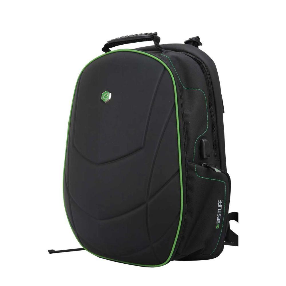 Bestlife Gaming Backpack with USB connector for 17" Laptop - Green