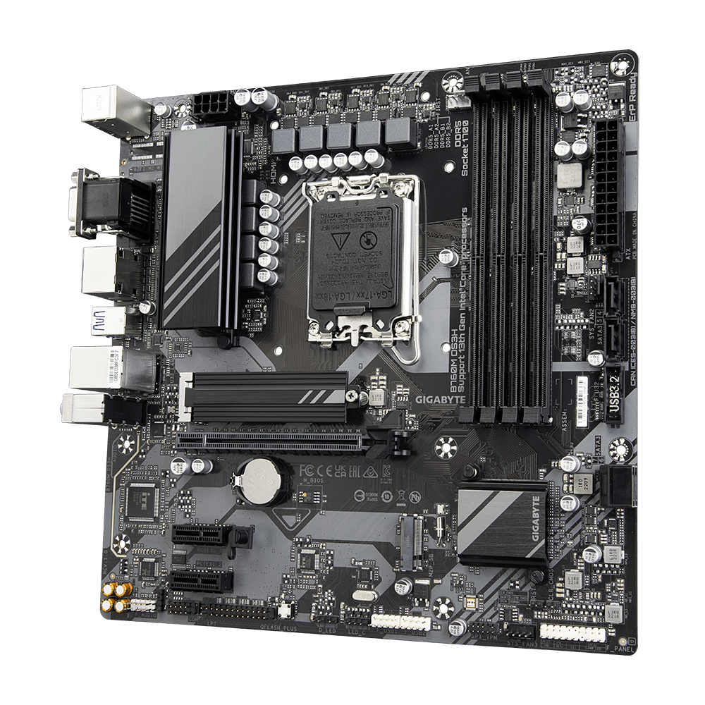 GIGABYTE B760M DS3H mATX Motherboard – Intel LGA1700, DDR5, PCIe 4.0, Dual M.2, USB-C, 2.5GbE LAN, EZ-Latch, Smart Fan 6