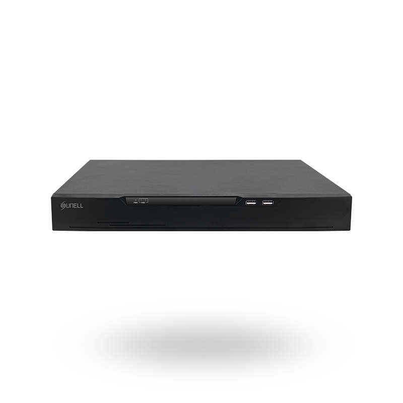 مسجل فيديو رقمي شبكي Sunell 4K PoE مزود بـ 16 قناة مع نطاق ترددي 320 ميجابت في الثانية وفك تشفير بدقة 12 ميجابكسل