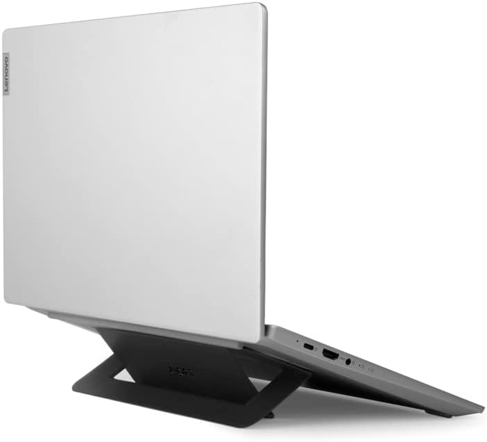 MOFT Laptop Stand for Desk, Adhesive Airflow Laptop Cooling Riser for Heat Dissipation with 2 Adjustable Viewing Angles, Foldable & Portable Computer Stand Compatible with Laptops 11"-16", Black