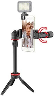 BOYA BY-VG330 Smartphone Vlogging Kit with Mini Tripod, Shotgun Microphone, LED Light & Phone Holder – All-in-One Video Kit for YouTube, TikTok, and Live Streaming