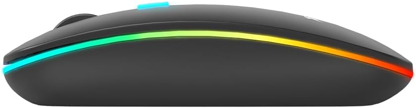 xtrike me GW-113 Wireless Dual Modes Mouse, Ergonomic Design, Adjustable DPI, Silent Clicks, Rechargeable Battery, Windows/Mac/Android Compatible, Lightweight, Black