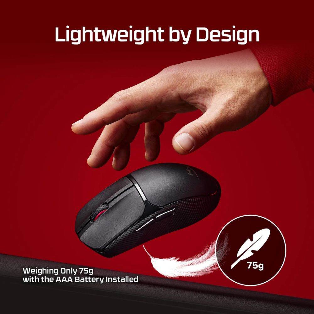 HyperX Pulsefire Fuse Wireless – Lightweight Ambidextrous Gaming Mouse, Dual Wireless (2.4 GHz & Bluetooth), 12 000 DPI, 85-Hour Battery Life