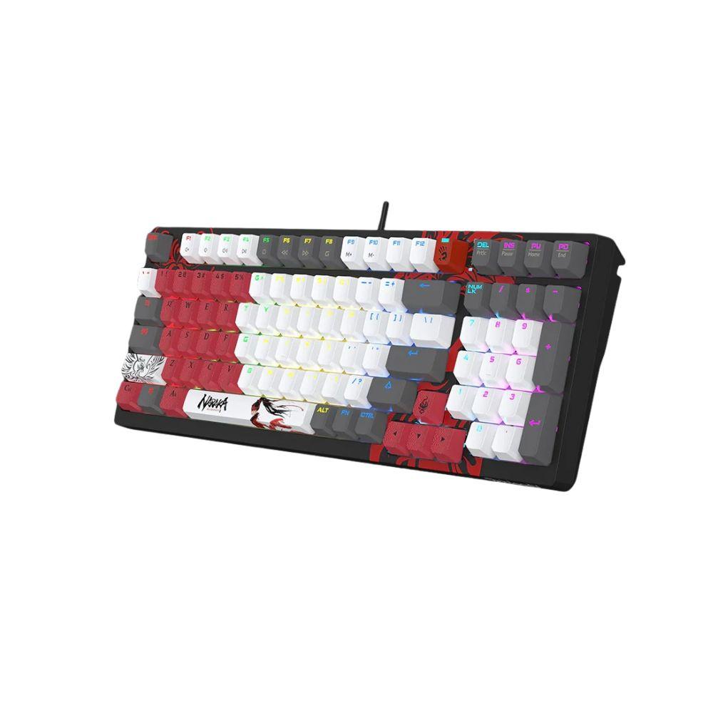 Bloody WS98 Naraka RGB Mechanical Gaming Keyboard — BLMS Red Plus, Hot-Swappable, 98-Key, RGB Backlit, 1ms Response