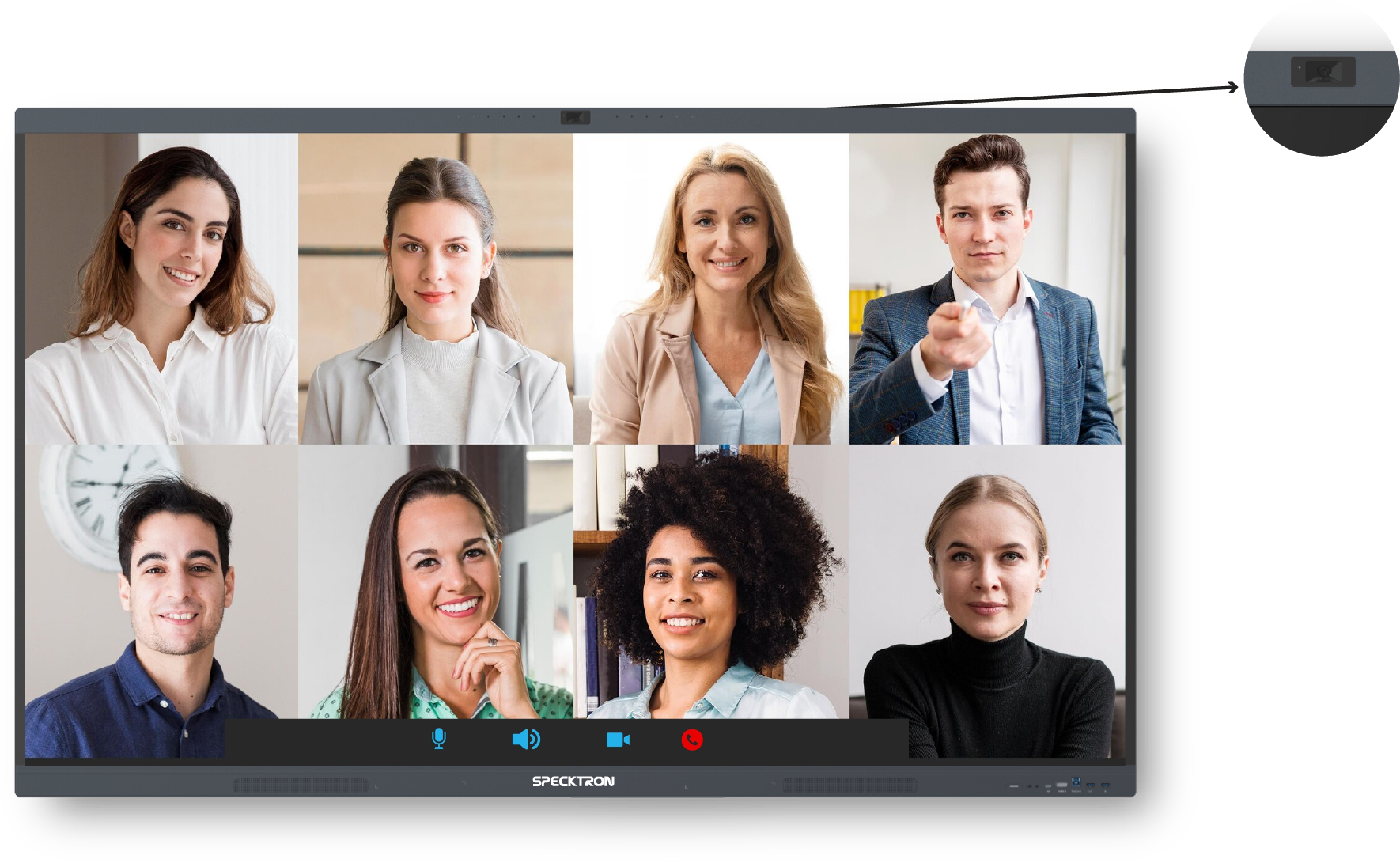 Specktron UDX-S2 Pro Series شاشة تفاعلية 75 بوصة بدقة 4K – لوحة ذكية متعددة اللمس مع نظام أندرويد 14 وWindows، وكاميرا AI بدقة 50 ميجابكسل، ومشاركة لاسلكية BYOM