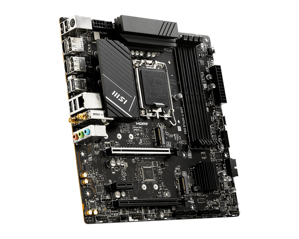 MSI PRO B760M‑A WiFi DDR5 mATX Motherboard – LGA 1700, DDR5 5333 MHz OC, PCIe 4.0, Wi‑Fi 6E, 2.5 Gb LAN