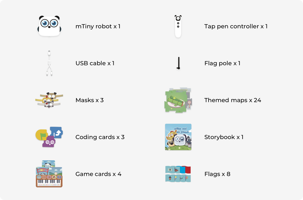 Makeblock mTiny – Screen-Free Coding Robot for Preschoolers with Interactive Tap Pen and Themed Maps