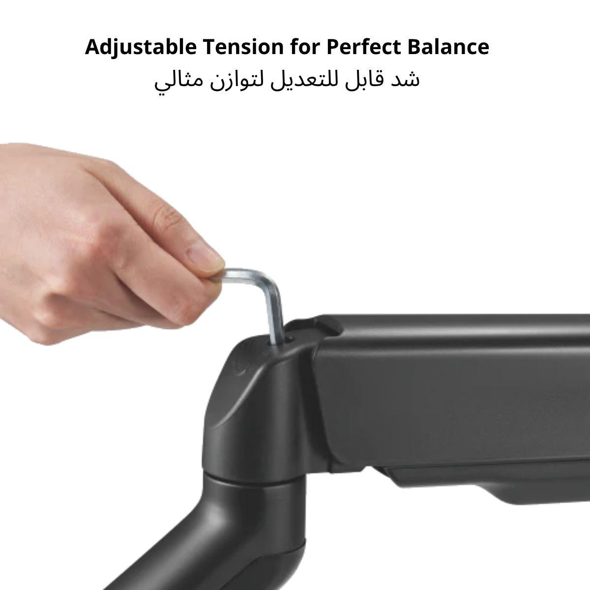 ذراع شاشة Avetron MA101 – بنوابض، لشاشات 17″–32″، منافذ USB وصوت، تثبيت مشبك أو فتحة