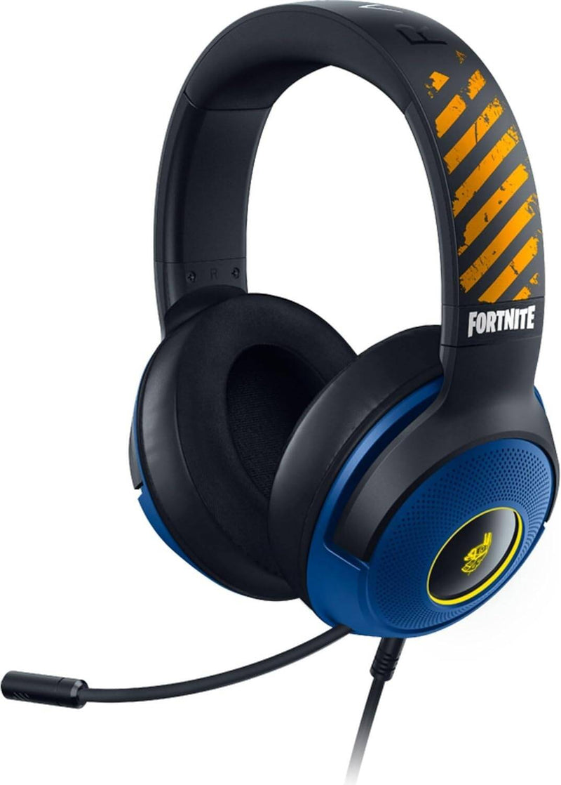 سماعة رأس سلكية للألعاب Razer Kraken V3 X USB - إصدار Fortnite، مشغلات TriForce مقاس 40 مم، إضاءة Chroma RGB، ميكروفون قلبي HyperClear، صوت محيطي 7.1، خفيف الوزن 285 جرام، أزرق