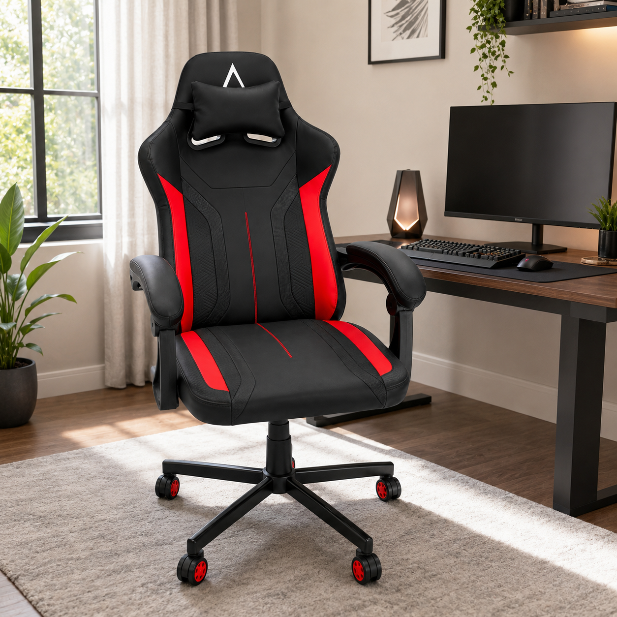 كرسي ألعاب Avetron Comfy من جلد PU متين، تصميم مريح، ارتفاع وإمالة قابلان للتعديل، دعم للفقرات القطنية