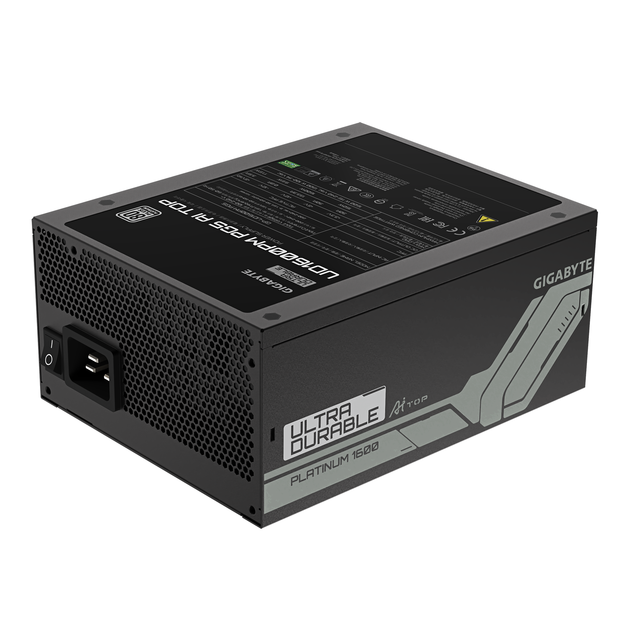 GIGABYTE GP-UD1600PM PG5 AI TOP PSU – 1600W, ATX 3.1, PCIe Gen5 Ready, 80+ Platinum, Fully Modular