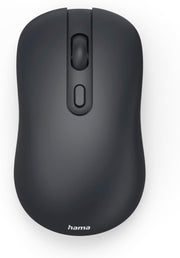 Hama WM-200 Silent Wireless Mouse, 4-Button Optical Mouse, 1000 DPI, 2.4GHz USB Receiver, Ergonomic Ambidextrous Design, Compatible with PC, Laptop, Windows & Mac - Black
