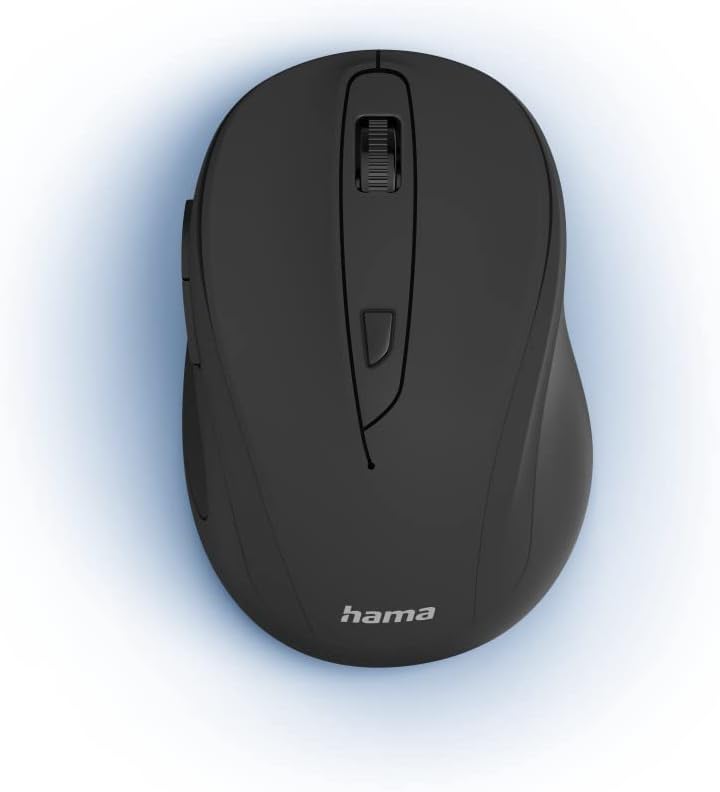 Hama 173026 MW-400 V2 Ergonomic Optical 6-Button Wireless Mouse, Black