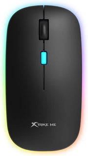 Xtrike Me GW-113 Wireless Dual Modes Mouse, Ergonomic Design, Adjustable DPI, Silent Clicks, Rechargeable Battery, Windows/Mac/Android Compatible, Lightweight, Black