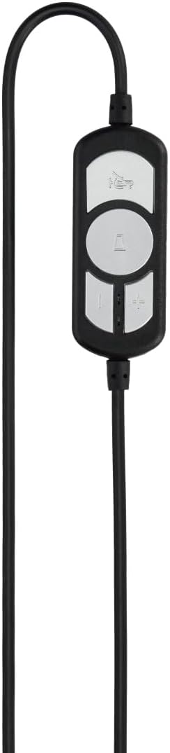 Hama HS-USB300 PC Office Headset , Stereo Sound , USB-A Connection , Adjustable Microphone , In-Line Volume Control & Mic Mute , Padded Headband & Earpads – Black