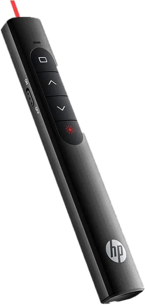 HP SS10 Presentation Flip Pen Presenter – 2.4GHz Wireless Presenter Multi-function Sensitive,Flip Control Pen – Red laser pointer for PPT| Black