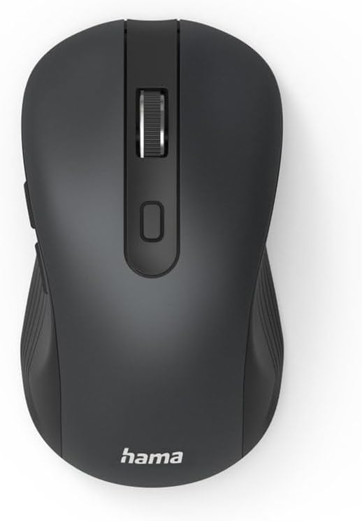 Hama Wireless Bluetooth Optical Mouse – 6 Buttons, Multi-Device Mouse for PC & Laptop, 800–2400 DPI Adjustable, Right-Handed, Compatible with Windows, macOS & Android