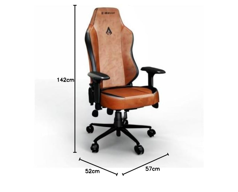 Cybeart | Vintage (Brown) Gaming/Office Chair | 4D Armrest | Inbuilt Lumbar Support | Supreme PU Leather, Ergonomic, Recline & Tilt