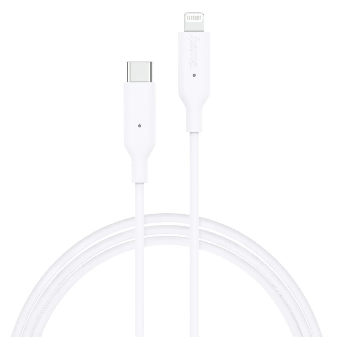 Hama 183295 USB-C to Lightning Charging & Data Cable – 1m , Apple MFi Certified , Power Delivery Fast Charging , USB 2.0 480Mbps , Up to 3A , for iPhone, iPad & iPod – White