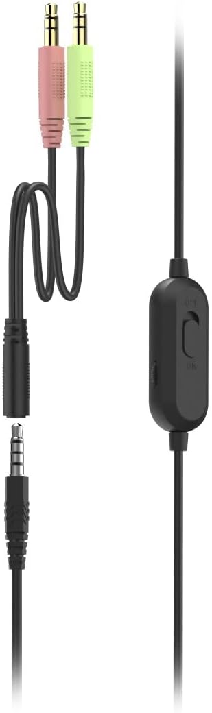 Hama 00139933 Wired Stereo Headset with Microphone , Over-Ear PC Headphones , 3.5mm AUX Jack , Adjustable Microphone Arm , Neckband Design , 2m Cable – Black